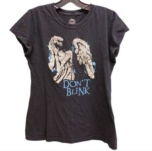 Jinx Y2K Vintage Don't Blink Crying Angel Black Graphic Tee Extra Large